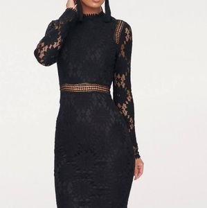 Midi Black Lace Dress NWT